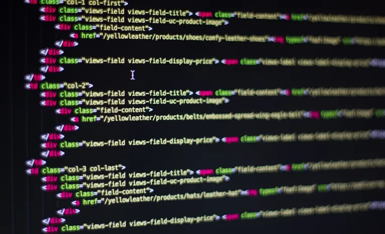 Code editor screen with programming interface